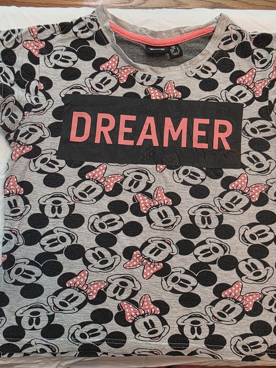 Disney Tops - Disney Grey and Black Minnie Mouse 'Dreamer' Short Sleeve Tee